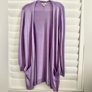 Style & Co Lilac Open-Front Cardigan with pockets Large